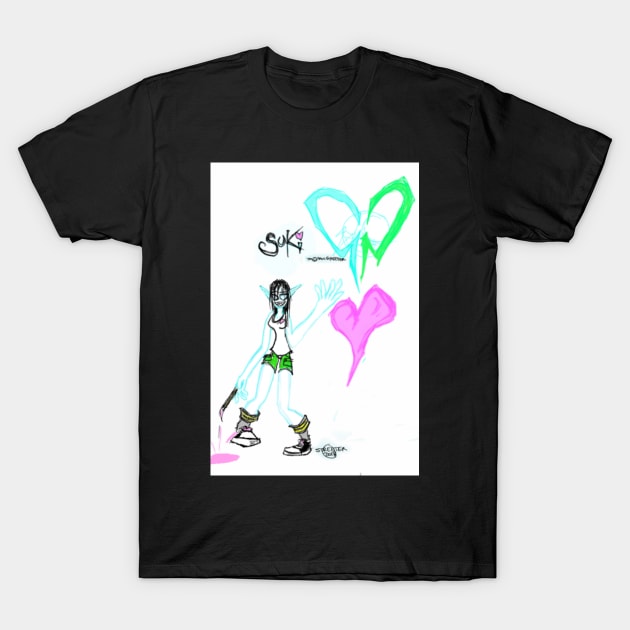 Suki created by Paul Streeter Trademark and Copyright Paul Streeter (wtbkgnd) Heart T-Shirt by PauleStreeter